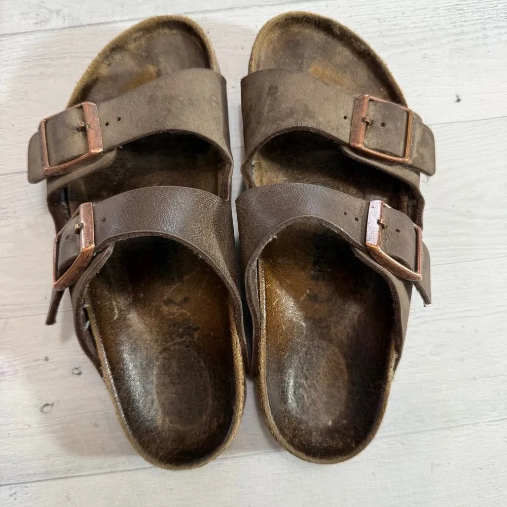 Birkenstock Arizona kids brown leather sandals‎